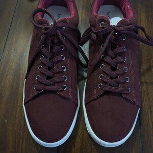 NWOT Long Tall Sally Size 13 Women's Burgundy Suede Fashion Tennis Shoes